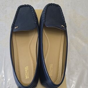 MICHAEL Michael Kors Navy Leather Moccasin Loafers NIB